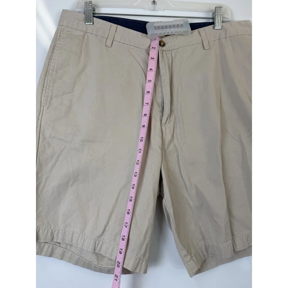 Saddlebred Mens Beige Flat Front Chino Shorts Size 36W Casual Summer Twill